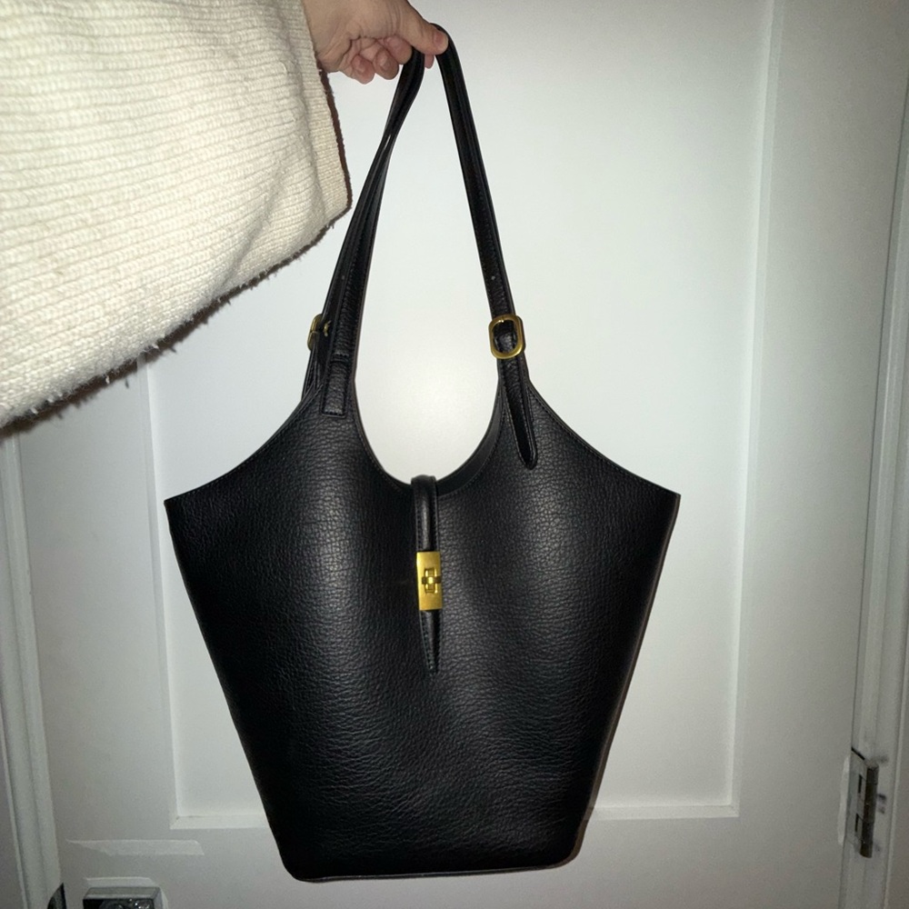 Black Leather Tote Bag